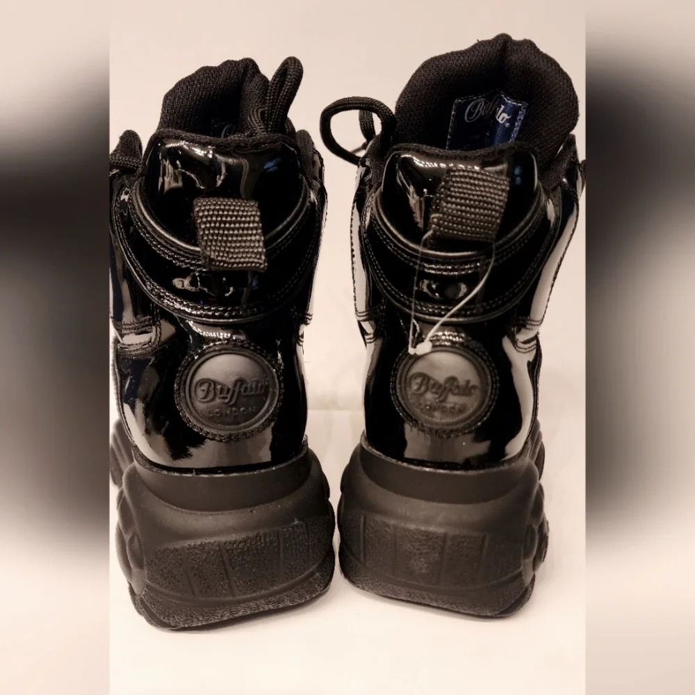 Buffalo Black Patent Ankle Boots - Picture 12 of 16